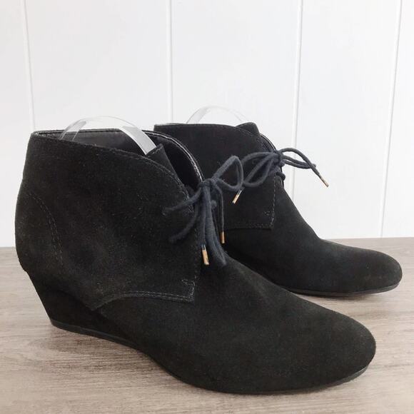 NINE WEST Black Suede Wedge Ankle Booties - Picture 12 of 15